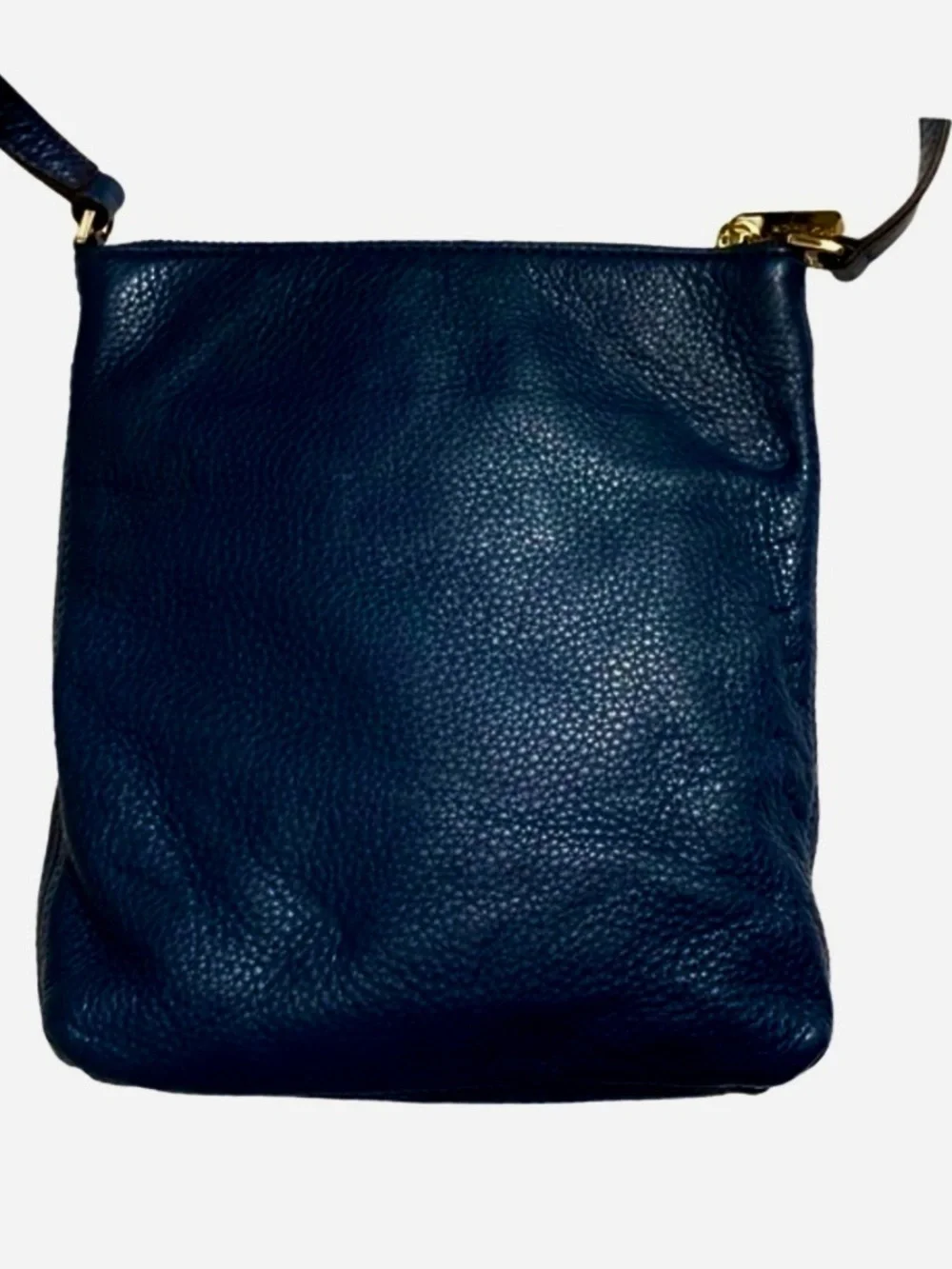 Michael Kors Navy Leather Tassel Crossbody Bucket Bag